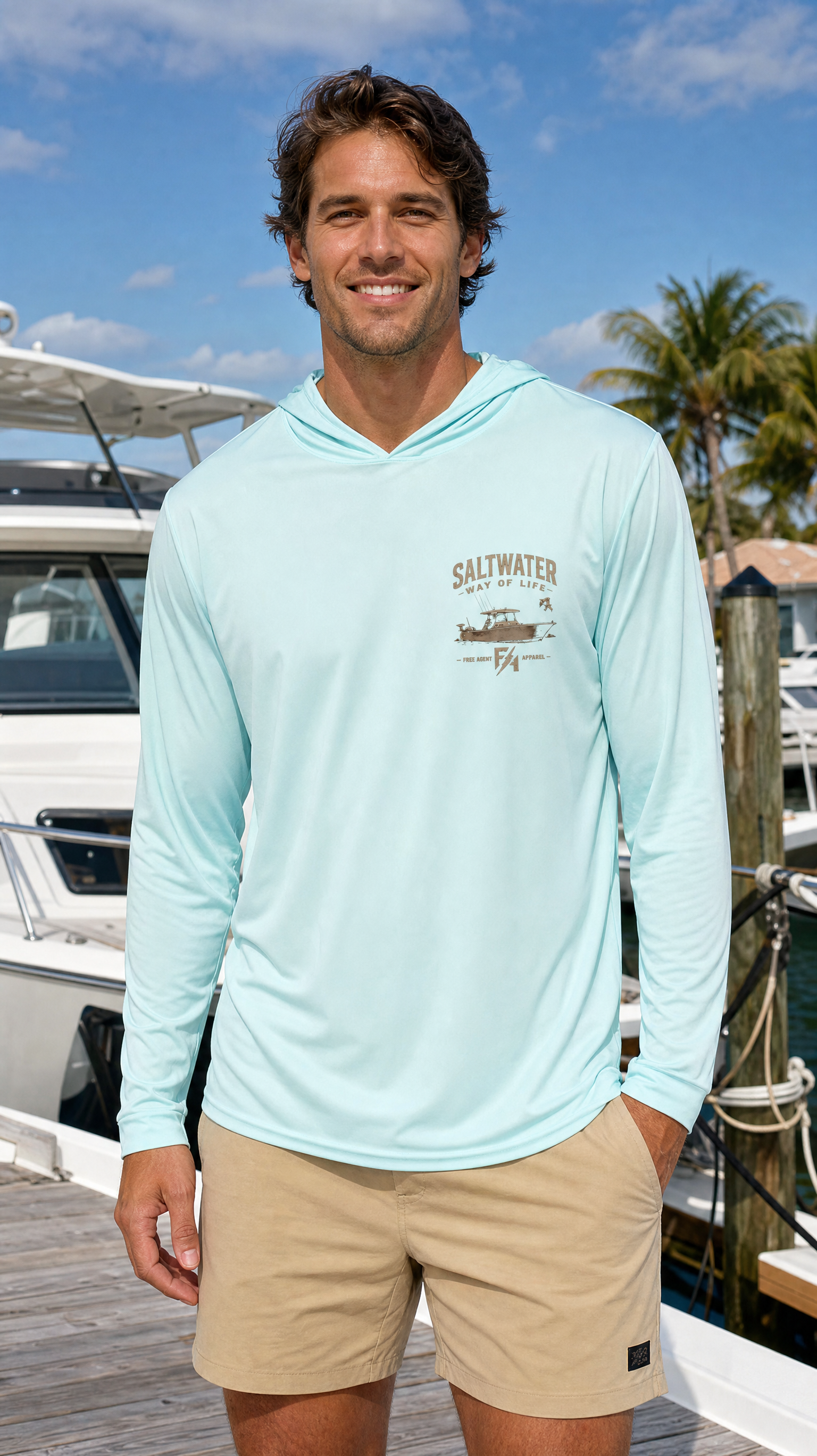 Hooded Saltwater Way of Life Performance Long Sleeve